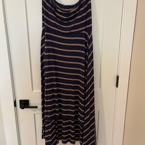 Navy and Tan Striped Dress
